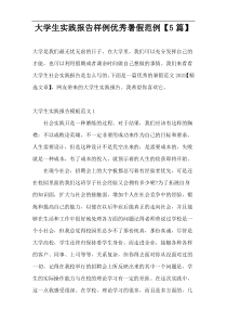 大学生实践报告样例优秀暑假范例【5篇】