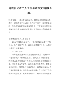 电视台记者个人工作总结范文（精编5篇）
