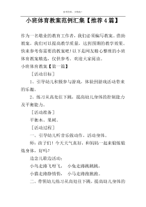 小班体育教案范例汇集【推荐4篇】