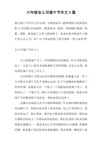 六年级怎么写端午节作文5篇