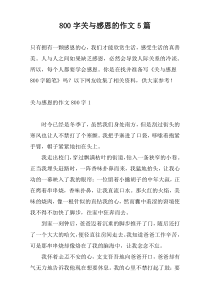 [800字]关与感恩的作文5篇