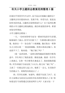 有关小学主题班会教案范例整理5篇
