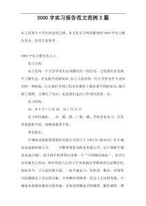 3000字实习报告范文范例3篇