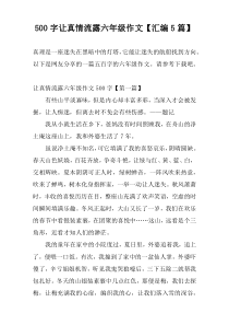 500字让真情流露六年级作文【汇编5篇】