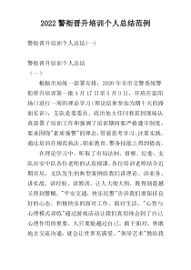 2022警衔晋升培训个人总结范例