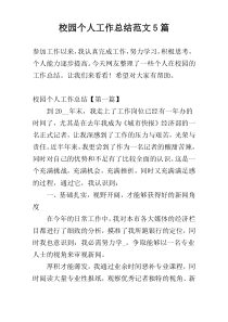 校园个人工作总结范文5篇