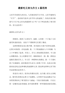【新编】吃元宵丸作文4篇范例