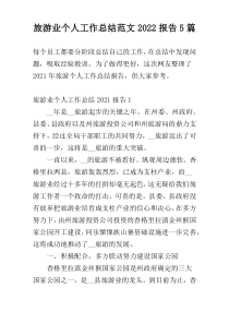旅游业个人工作总结范文2022报告5篇