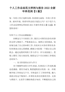 个人工作总结范文样例与报告2022全新年终范例【5篇】