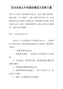 安全在我心中的演讲稿范文范例5篇