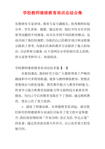 学校教师继续教育培训总结合集