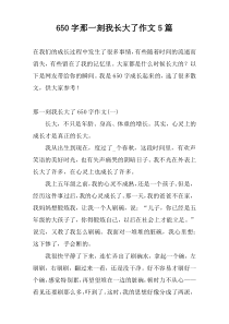 650字那一刻我长大了作文5篇