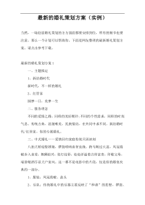 最新的婚礼策划方案（实例）