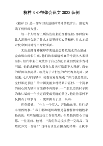 榜样3心得体会范文2022范例