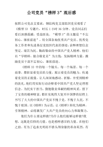 公司党员“榜样3”观后感
