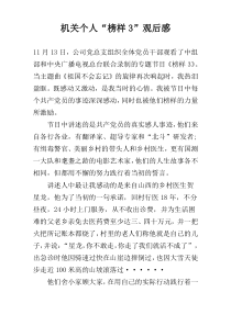 机关个人“榜样3”观后感