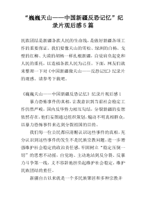“巍巍天山——中国新疆反恐记忆”纪录片观后感5篇