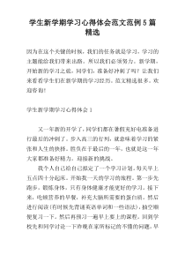 学生新学期学习心得体会范文范例5篇精选