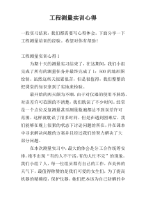 工程测量实训心得