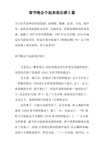 春节晚会牛起来观后感5篇