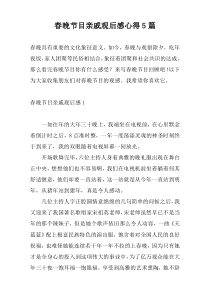 春晚节目亲戚观后感心得5篇