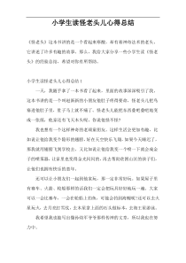 小学生读怪老头儿心得总结