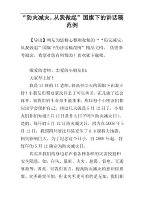 “防灾减灾，从我做起”国旗下的讲话稿范例