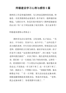师德建设学习心得与感悟5篇