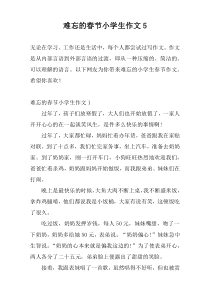 难忘的春节小学生作文5