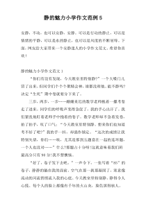 静的魅力小学作文范例5