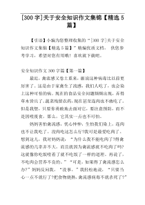 [300字]关于安全知识作文集锦【精选5篇】
