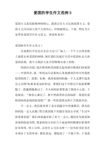 爱国的学生作文范例5
