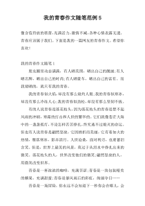 我的青春作文随笔范例5