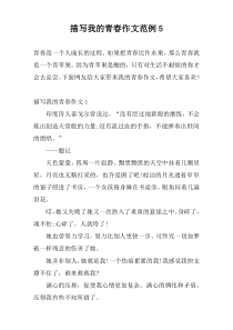 描写我的青春作文范例5
