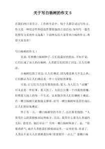 关于写白杨树的作文5