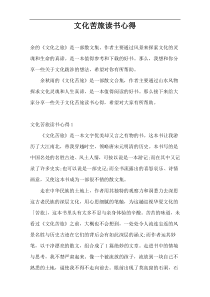文化苦旅读书心得