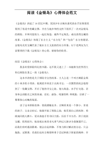 阅读《金银岛》心得体会范文