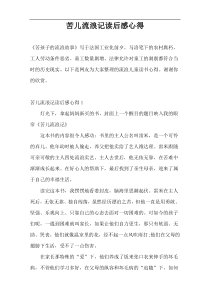 苦儿流浪记读后感心得