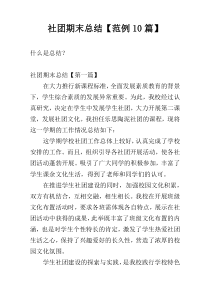 社团期末总结【范例10篇】