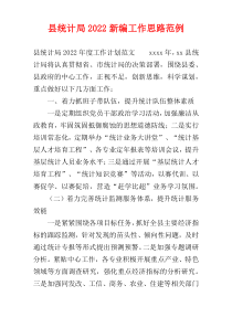 2022县统计局新编工作思路范例