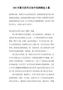 600字夏天的作文初中范例精选5篇