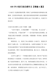 600字小桔灯读后感作文【精编4篇】