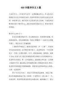 600字数学作文5篇