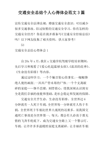 交通安全总结个人心得体会范文3篇