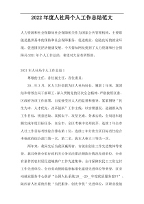 2022年度人社局个人工作总结范文