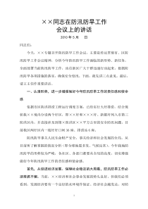 防汛防旱工作会议上的讲话