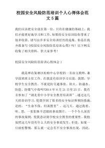 校园安全风险防范培训个人心得体会范文5篇