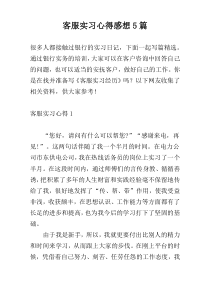 客服实习心得感想5篇