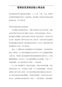 管理信息系统实验心得总结
