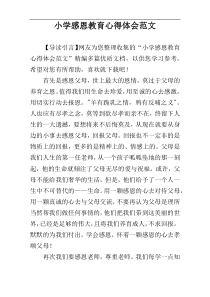小学感恩教育心得体会范文